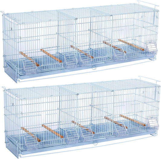 Lot-2 Extra Large 38"x11"x15"H Triple Stackable Breeder Bird Flight Cage Side Breeding Nest Box Doors with Double Removable Divider