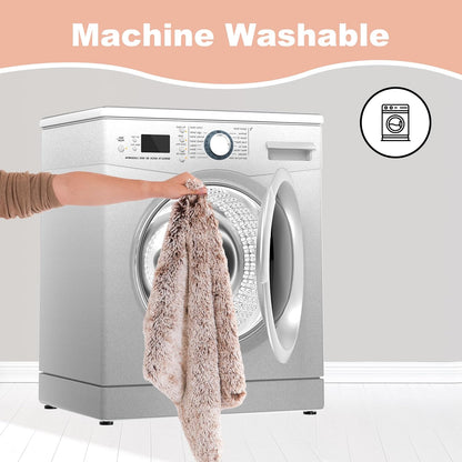 Bedfolks Extra Large Waterproof Plush Dog Crate Bed with Removable Washable Cover,Faux Fur Kennel Bed 41"x27",Brown