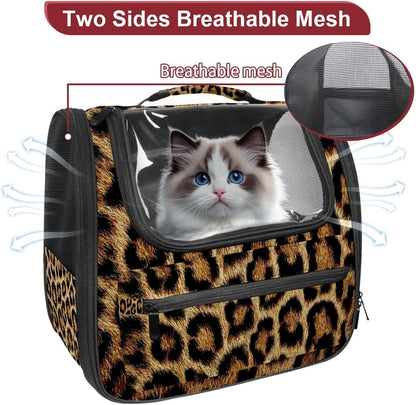 Animal Leopard Print (1) Cat Carrier Backpack,900D Wear-Resistant Oxford Fabric, Dog Carrier Cat Backpacks Suitable for Travel