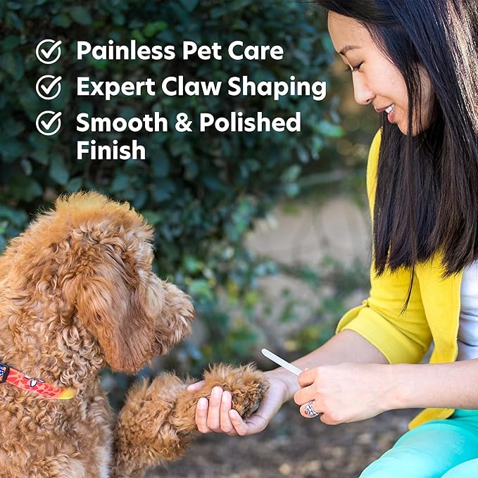 Bona Fide Beauty Pet Nail File Made of Czech Glass, Quiet and Painless Pet Nail Filer for Small Dogs, Cats, Birds, and Rabbits