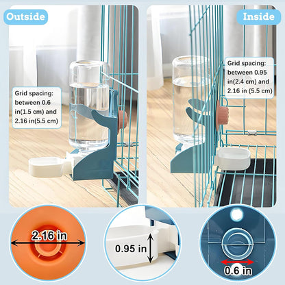 Hamiledyi No Mess Bird Feeders Water Dispenser Set Parakeet Seed Container Automatic Cage Feeder with Perch Transparent Cage Accessories for Budgies, Parakeets, Canaries, Lovebirds, Finches