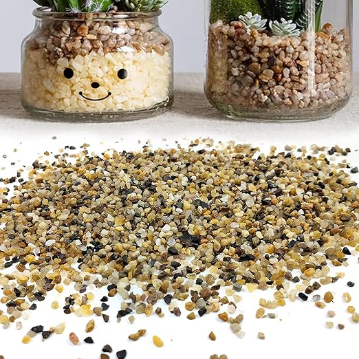 40LB Coarse Sand, Colored Rocks Pebbles, Quartz Sand for Cactus Bonsai, Succulent Plant Bonsai Paving, Vase Filling Decoration, Natural Sand for Fish Tank Decoration Paving(2-4mm)