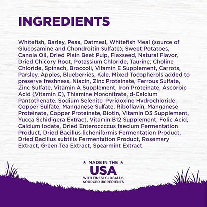 Wellness Complete Health Dry Dog Food with Grains, Natural Ingredients, Made in USA with Real Meat, All Breeds, For Adult Dogs (Whitefish & Sweet Potato, 5-Pound Bag)