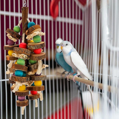 Rypet Wood Bird Chewing Toys for Cage Wall, Wooden Bird Cage Toy for Helping to Trim Beak, Birds Toys Parrot Toy for African Grey Parrots Cockatoos Amazon Parrot and Other Small to Medium Parrots