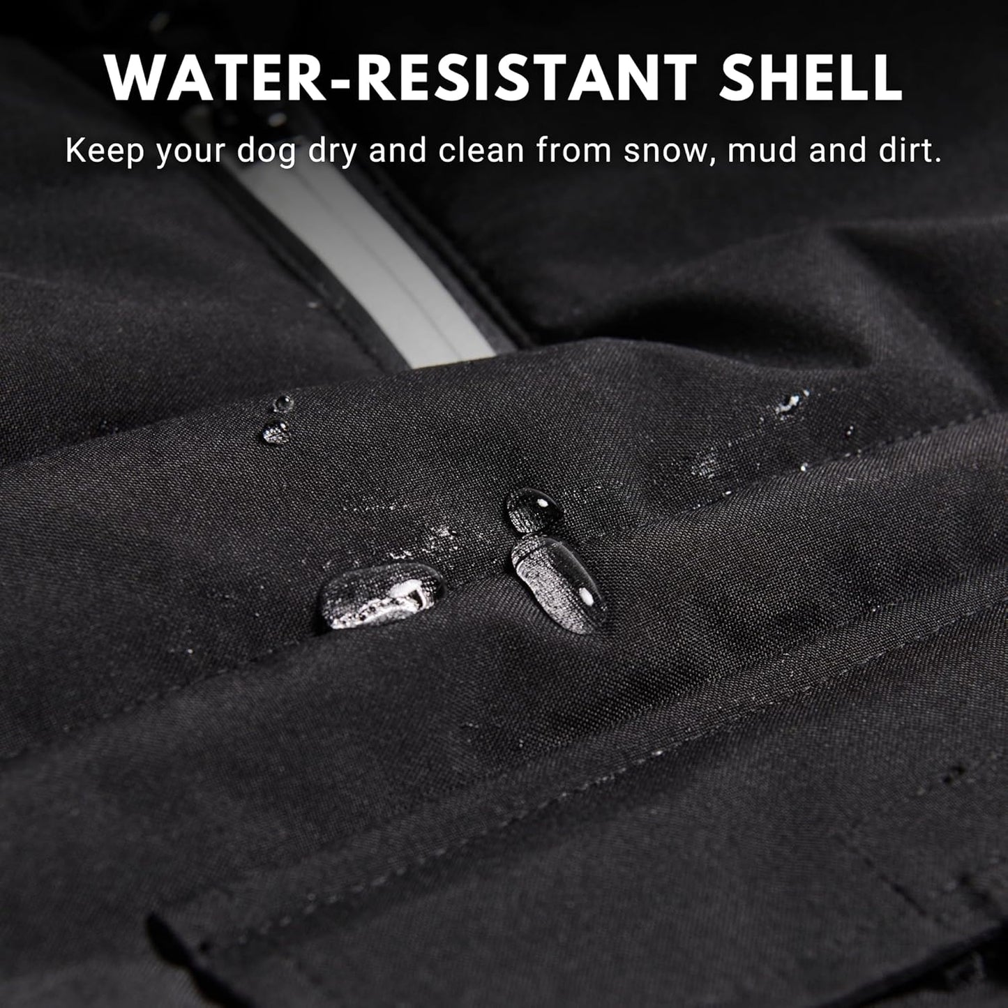 Spark Paws Dog Winter Jacket, Water-Resistant Coat, Warm Reflective Windproof Fleece-Interior, for Medium and Large Dogs - Black - XL