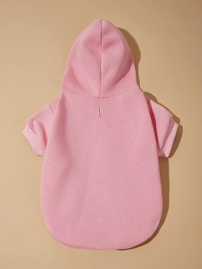 QWINEE Basic Dog Hoodie Sweatshirt Puppy Sweater Warm Cat Costumes Pet Clothes for Chihuahua Puppy Kitten Small Medium Dogs Light Pink Medium