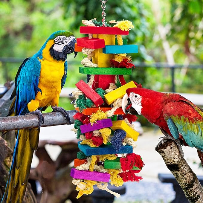 Extra Large Bird Parrot Toys for Macaws, African Grey, Amazon Parrots Bird Gifts