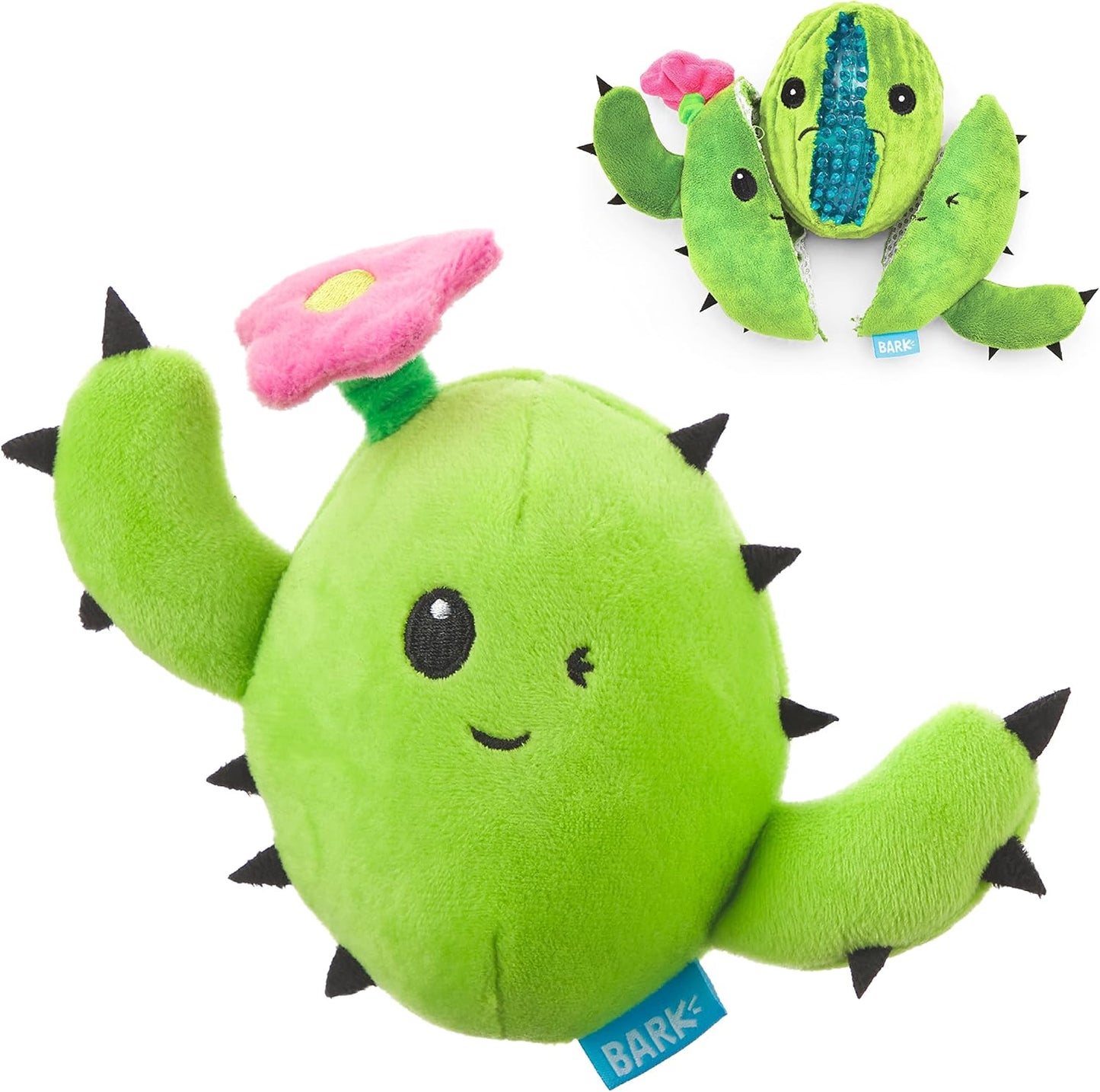 Barkbox 2 in 1 Interactive Plush Dog Toy - Rip and Reveal Toy for Dogs and Puppies - Stimulating Squeaky Pet Toys | Consuela Cactus (Small)