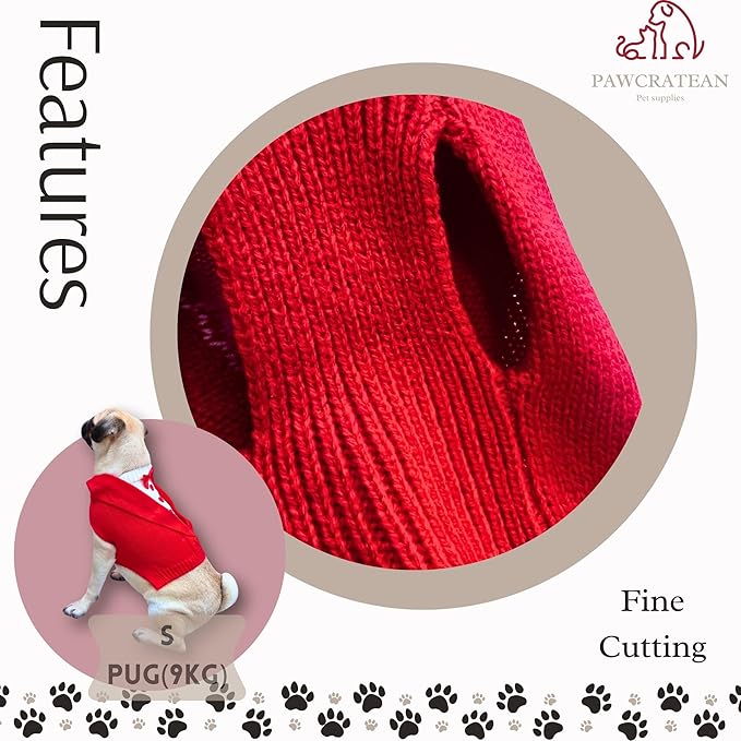 Cute Sweater for Dogs and Cats Soft Flannel Pet Outfit Warm and Cozy Animal Hoodie Small to Large Pet Clothes for Halloween Parties and Everyday Wear (Large, Red Bowtie)