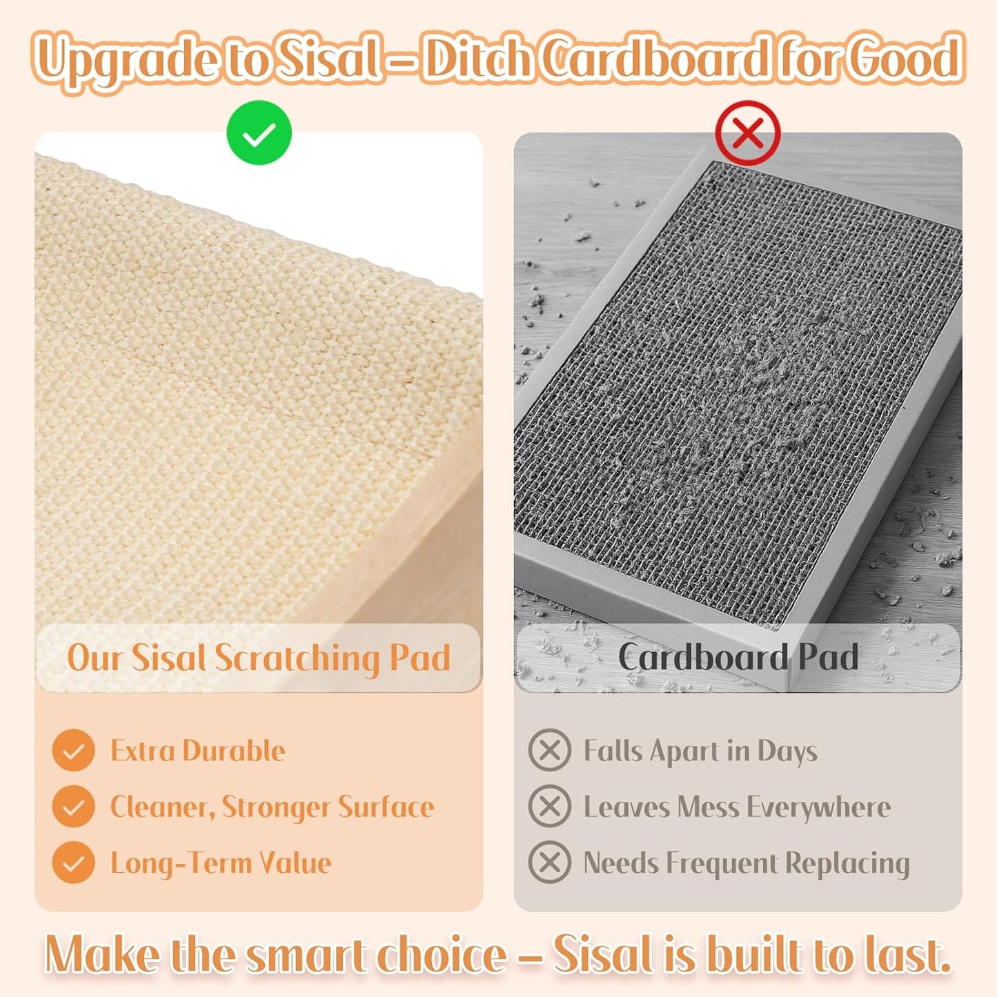 Sisal Cat Scratcher Bed – Solid Wood Cat Chair with Scratching Pad for Large Cats, Eco-Friendly Indoor Pet Furniture for Scratching and Lounging