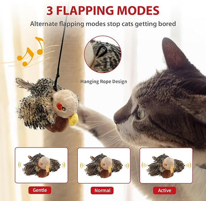 Gigwi Flappy Bird Cat Toy for Indoor Cats, Rechargeable Lifelike Interactive Flapping Bird Cat Toy Tweet, Flapping Wings & Lively Chirping, Automatic Catnip Toys for Cats Kitten, Touch Activated