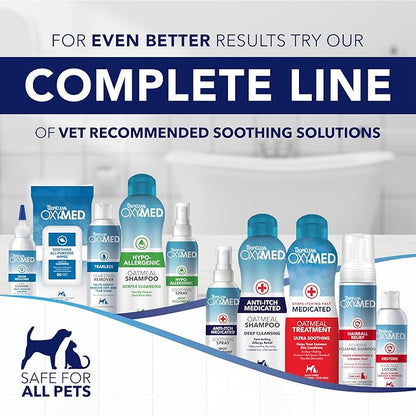 TropiClean OxyMed Hypoallergenic Dog Shampoo for Allergies and Itching, Skin Soothing Shampoo for Pets with Sensitive Skin, Tearless, Cat Safe, 20oz.