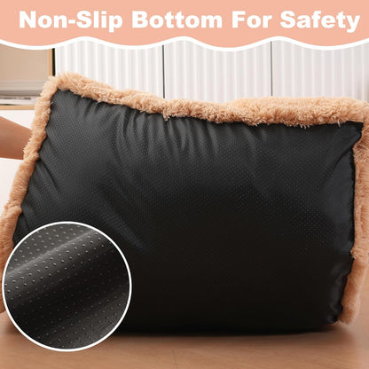 Bedfolks Plush Waterproof Dog Crate Bed, Removable Washable Cover, Faux Fur, Fluffy Kennel Bed 17"x12", Camel