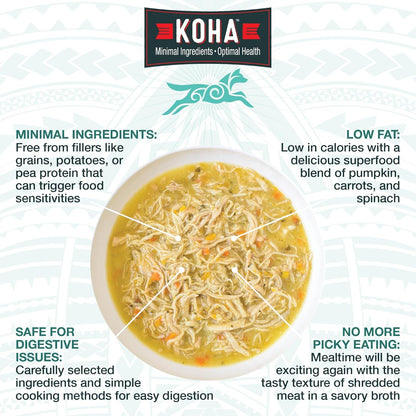 KOHA Pure Shreds Dog Food, 5 Flavors Variety Pack, Wet Food for Picky Eaters, Low Fat, High Protein, 12.5oz Cans, 2 x 6 Pack Cans