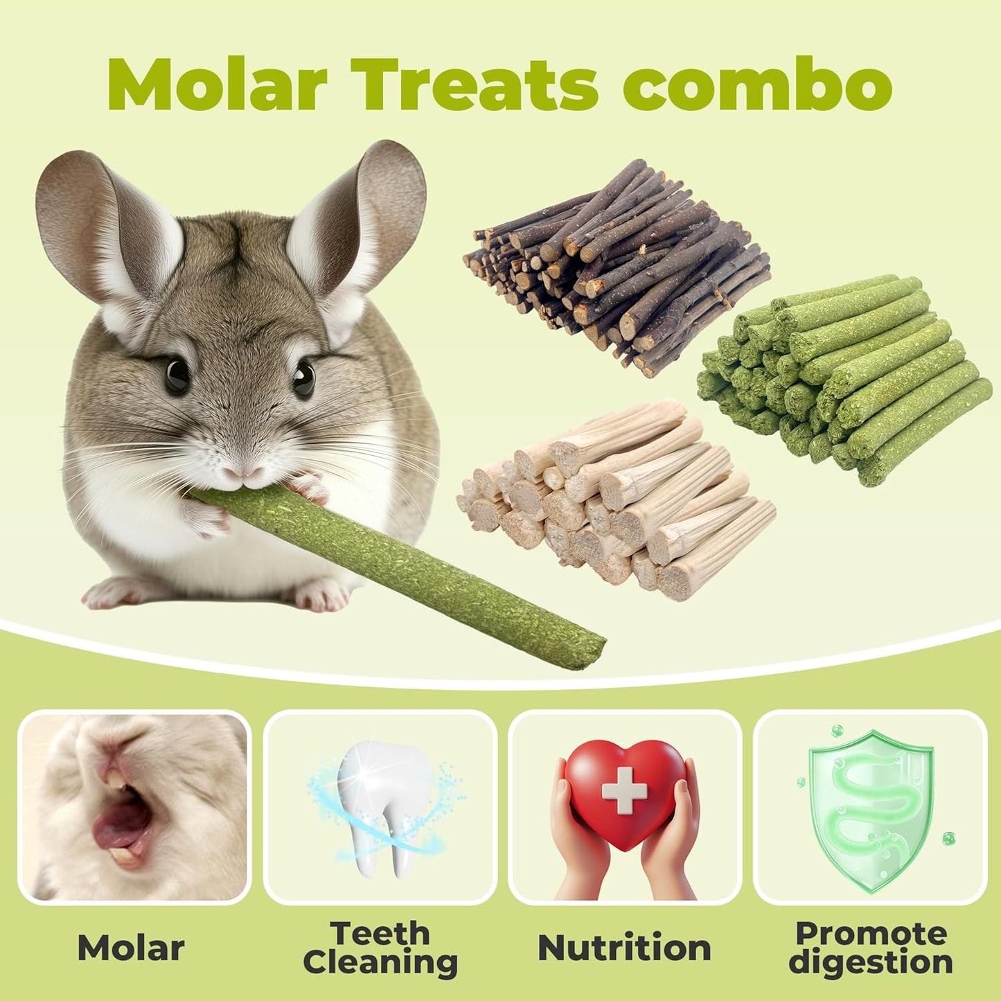 Alfalfa Sticks 250g Natural Molar Wood Treats Toys for Small Animals, Rabbits, Guinea Pig, Bunny, Hamster, Rat, Chinchillas