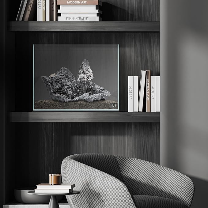 UNS Ultra Clear Rimless Tank - 11.9GAL | 45.3L - 17.71x11.02x14.17 | 45x28x36 CM, 5mm Glass Thickness, Leveling Mat Included - Low Iron, High Clarity Fish Tank w/ 45° Mitered Edge - [45T]