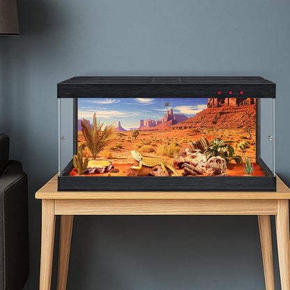 Royxen Tempered Glass Reptile Enclosure (Black, 61Gallons,40" Length)