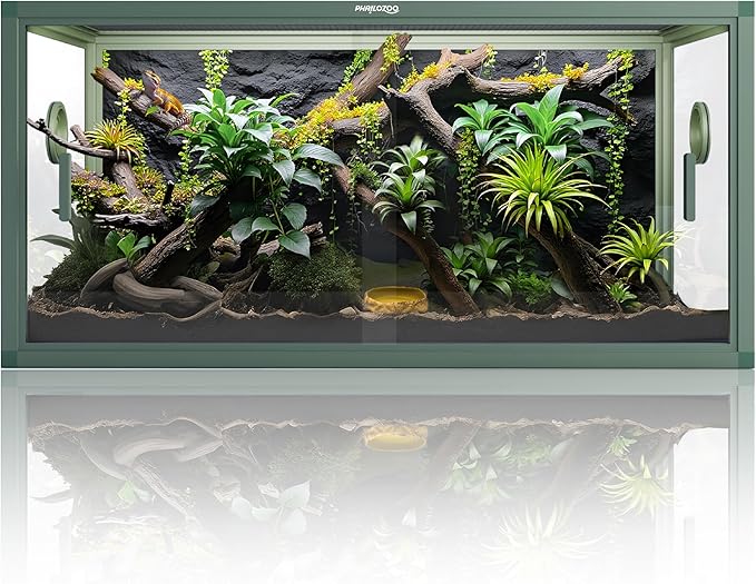 50 Gallon Bearded Dragon Tank, Reptile Enclosure for Easy Maintenance, Front Opening Reptile Tank with Top Screen Ventilation & Glass Sliding Door 36''x18''x18''
