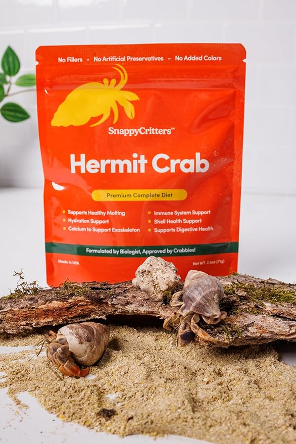 Hermit Crab Food - Premium Complete Diet. Non-GMO Organic. US FDA Facility. Supports Molting, Shell Health, Digestive System and Over-All Immune System - 2.5 oz