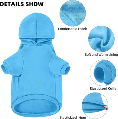 GreenJoy Dog Sweater Dog Hoodie Cold Weather Dog Coat Hooded Sweatshirt for Puppies,Cats, Small Medium Large Dogs (Blue(I Love My Mom), Medium)