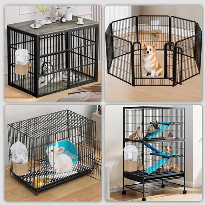 50 oz Rabbit Water Dispenser,Gravity Dog Water Bowl Dispenser for Cage,Auto Water Bottle for Ferret,Cat,Dog and Other Animals, Compatible with Widemouth Cages