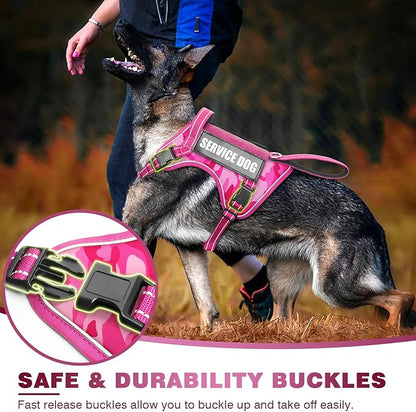 WINSEE Tactical Dog Harness, No Pull Dog Harness for Medium Large Dogs with Handle & Molle, Military Service Dog Vest Harness in Training Pet Harness for Small Dogs