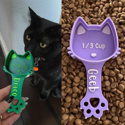 ubjva Personalized Cat Food Scoop Custom Cat Food Measuring Cup with Name Pet Accessories Gifts for Pet Lover