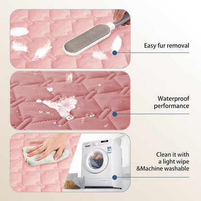 gogobunny 3X Stronger Waterproof Pet Blanket, Scratch Proof Furniture Protector for Dogs Cats, Reversible Cover 30x90 Inch, Dark Pink/Light Pink