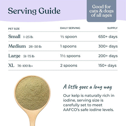 Gentle Creatures Sea Kelp Organic Supplement for Dogs and Cats, Icelandic Geothermal, 3.5oz, with 60+ Minerals and Vitamins, Made in US