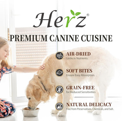 Herz Air-Dried Dog Food Turkey & Duck Liver Recipe 2.2 lb, All-Natural, High-Protein, Grain-Free, Limited Ingredients, Complete & Balanced, Premium Canine Cuisine