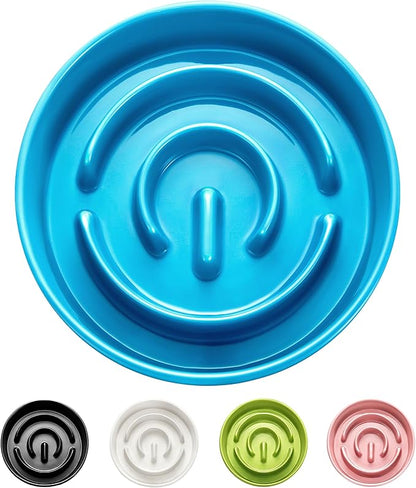 Ceramic Slow Feeder Bowls for Large Dogs, 3.0 Cups Slow Feeder for Fast Eaters, 48oz, 10in, Blue