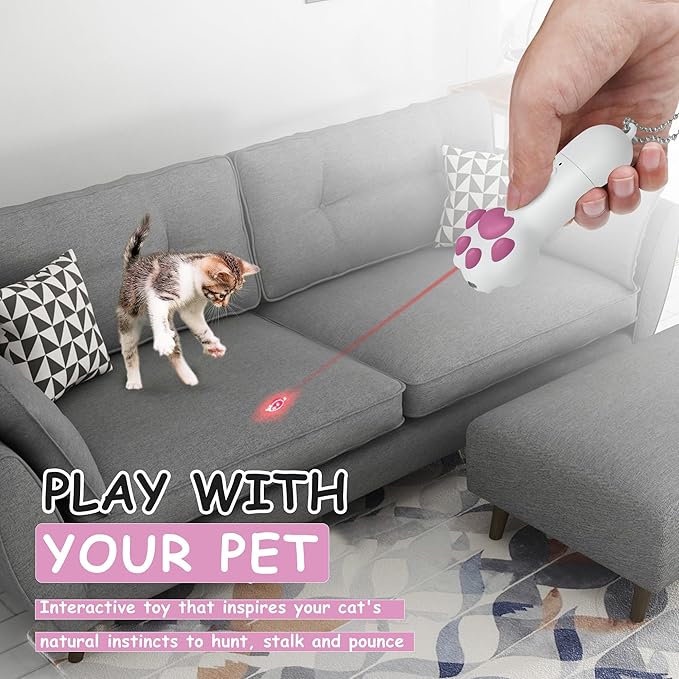 FYNIGO Interactive Cat Toys for Indoor Cats and Dogs,7 in 1 USB Rechargeable Cat Teaser Toy for Chasing and Exercise