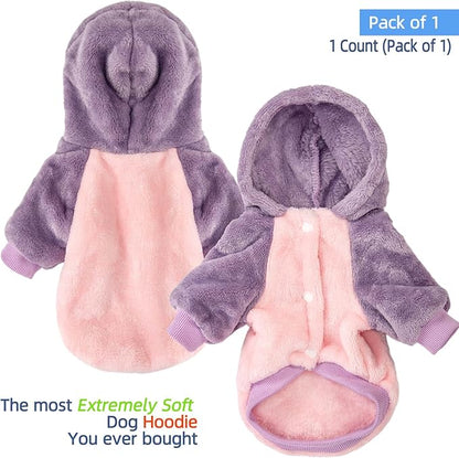 FabriCastle Dog Hooded Sweater, Dog Clothes for XXS XS Small Dogs Girl & Cats, Soft and Warm Pet Coat, Winter Pet Jacket, Doggy Apparel Costumes, Puppy Outfits Snap On Hoodies (Pink Body, Medium)