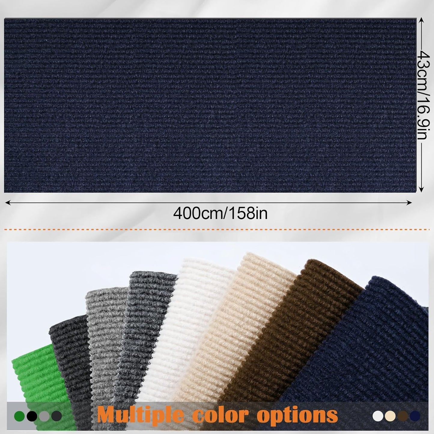 Cat Scratch Furniture Protector - 158" x 17" Trimmable Self-Adhesive Cats Claws Scratch Pads, DIY Cat Climbing Couch Protector for Scratch Post Cat Tree Replacement Indoor (Dark Blue)