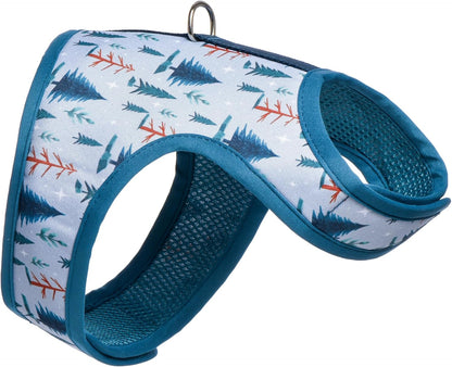 Mile High Life Dog Harness, Air Mesh Floral Vest Harness for 20 lbs Small Dogs & Cats, Easy Get on Adjustable Easy Closures Both Neck and Chest(Gray Tree, XS Chest 14"-16")