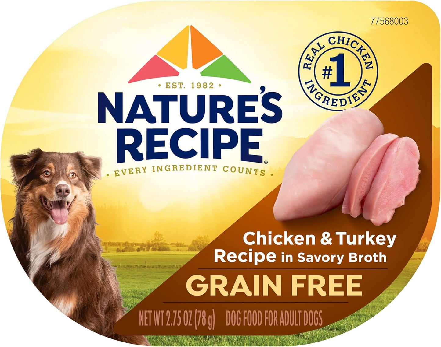 Nature's Recipe Grain Free Wet Dog Food, Chicken & Turkey Recipe, 2.75 Ounce Cup (Pack of 12)