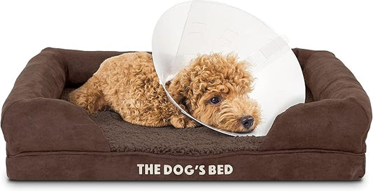 The Dog’s Bed Orthopedic Dog Bed Medium Brown Plush, Premium Memory Foam, Pain Relief: Arthritis, Hip & Elbow Dysplasia, Post Surgery, Lameness, Waterproof Washable Cover