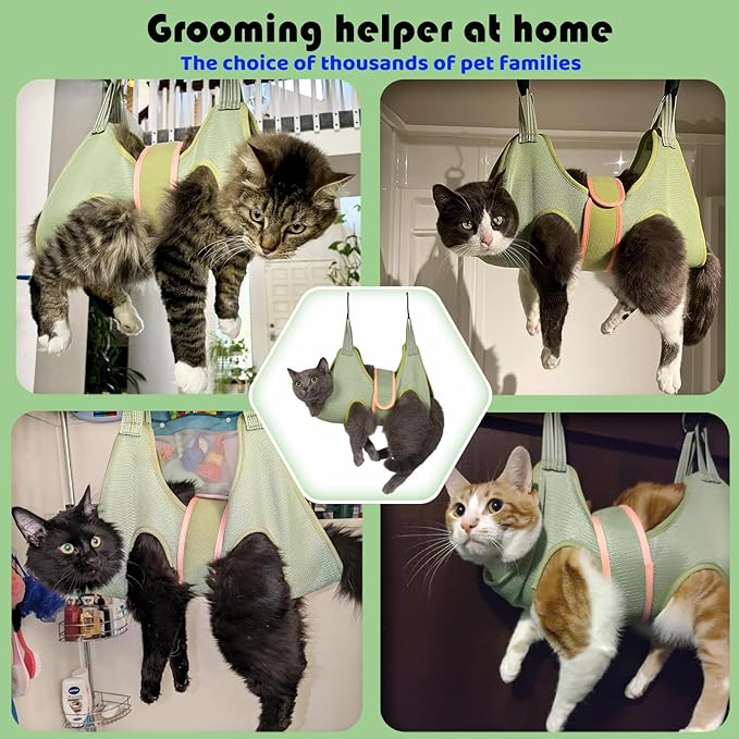 Guzekier Cat Grooming Hammock Harness for Cats, Cat Nail Clipper