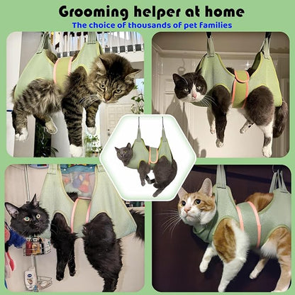 Guzekier Cat Grooming Hammock Harness for Cats, Cat Nail Clipper