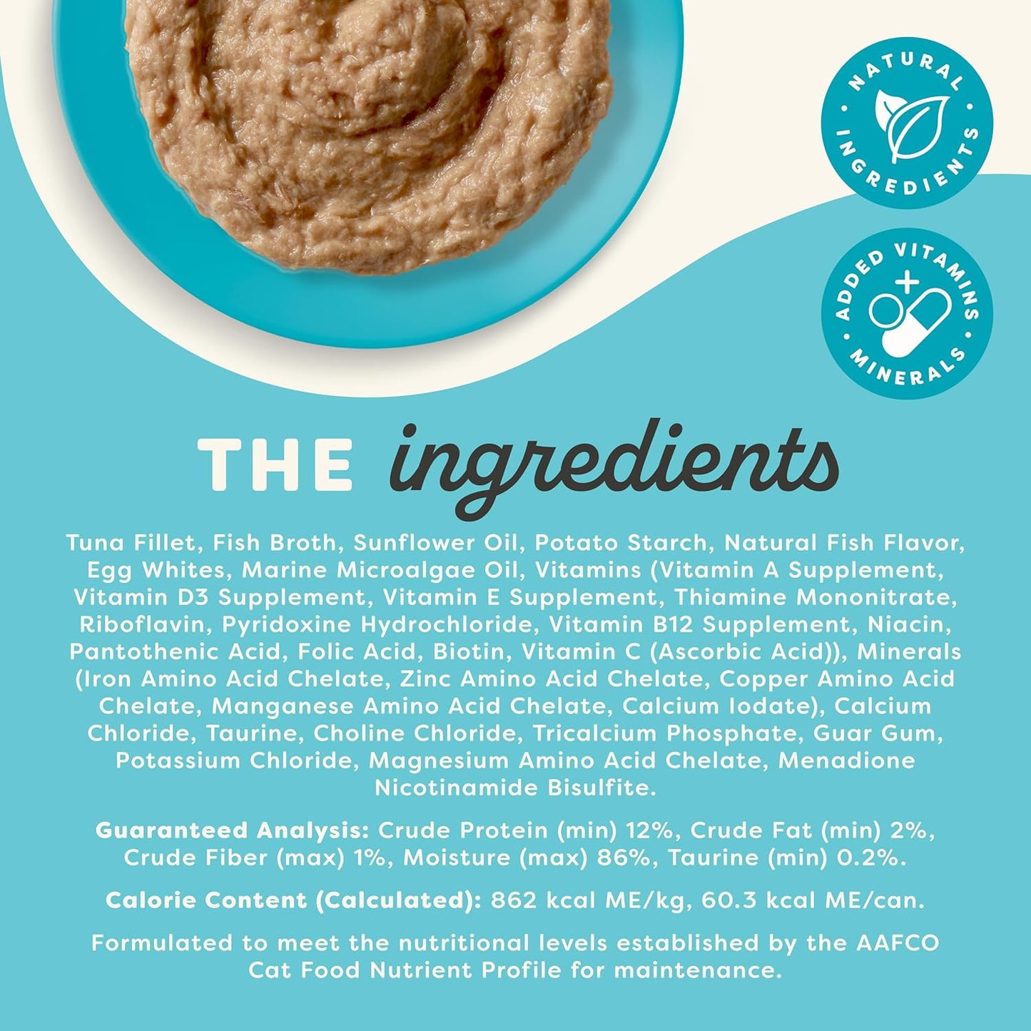 Applaws Vitality Wet Cat Food Paté, Natural Cat Food with Added Vitamins & Minerals, Grain-Free, Carrageenan Free, Tuna Fillet Recipe (24 Count, 2.47 oz Cans)