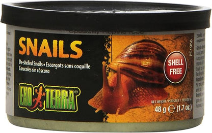 Exo Terra Specialty Reptile Food - Canned Unshelled Snails for Reptiles - Nutrient-Rich, Softened Exoskeleton for Easy Digestion - No Live Insects Needed - Convenient, Ready-to-Serve Meal
