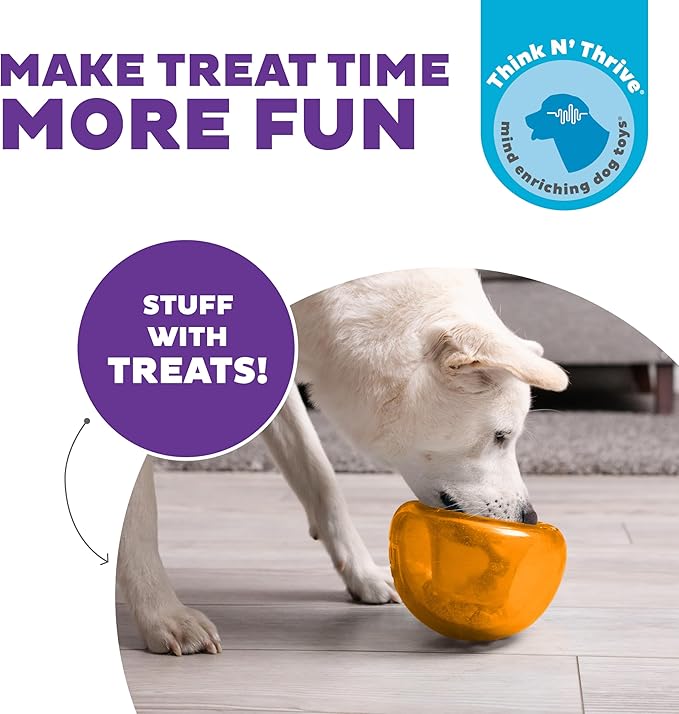 Outward Hound Large Snoop Interactive Treat Dispensing Dog Toy, Puzzle Ball Slow Feeder for Medium to Large Dogs, Mint-Scented for Mental Stimulation & Boredom Relief, BPA-Free, 5-Inch, Orange