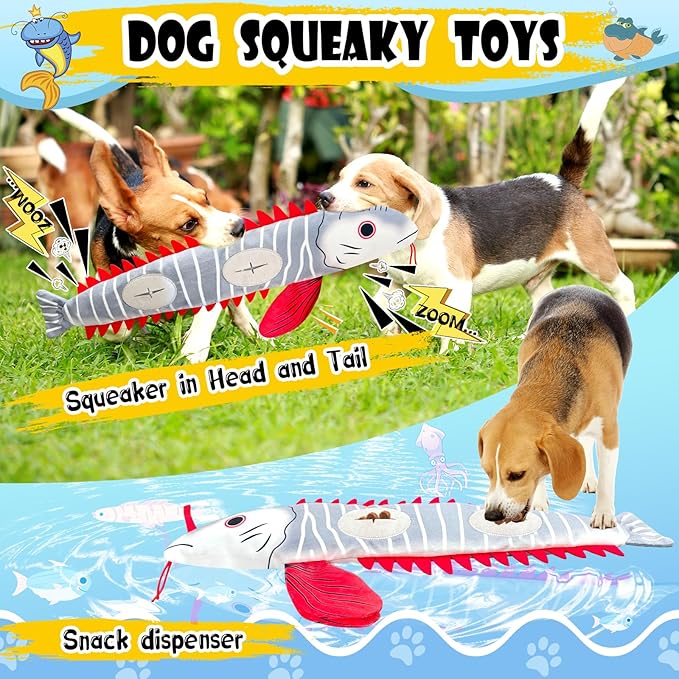 Interactive Dog Toys for Small,Medium and Large Breeds-Squeaky Tug Toy with Soft Fabric-Best Dog Boredom Toys to Keep Them Busy
