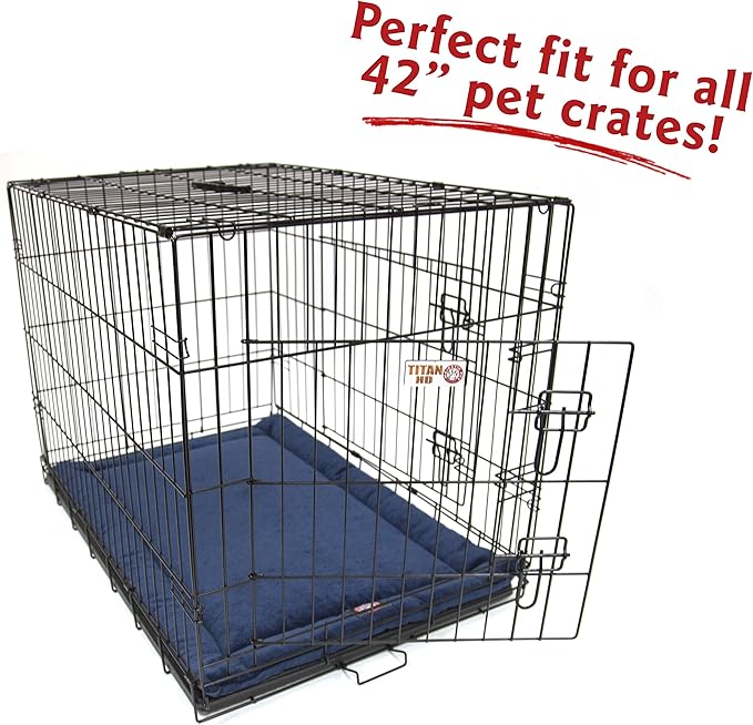 Majestic Pet Orthopedic Memory Foam Dog Crate Mat - Plush Pet Bed Pad for Crates & Kennels | USA Crafted | 42"x26" Villa Navy