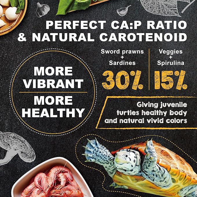 Ultra Fresh Floating Juvenile Turtle Food, All Natural Ingredients, Wild Sword Prawn, w/Deodorizing Probiotics, Juvenile Turtle Deodorizing Nutri Stick 15 oz