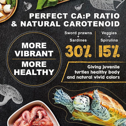 Ultra Fresh Floating Juvenile Turtle Food, All Natural Ingredients, Wild Sword Prawn, w/Deodorizing Probiotics, Juvenile Turtle Deodorizing Nutri Stick 15 oz