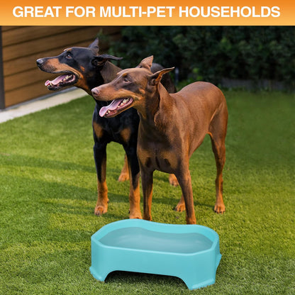 Neater Pet Brands Large Water Bowl for Dogs, Outdoor Dog Water Bowl (1.25 Gallon Extra-Large Capacity), Big Trough Style Food Dish for Indoors or Outside, No Spill Large Dog Bowls, Aquamarine