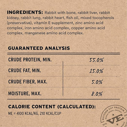Vital Essentials Freeze-Dried Raw Rabbit Meal or Mixer Dog Food Crunchy Mini Nibs, 5.5 oz