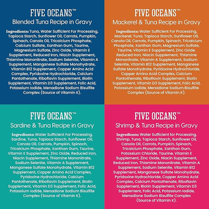 Solid Gold Wet Cat Food Variety Pack Shreds in Gravy - Healthy Canned Cat Food Made w/Real Tuna & Fish Protein & Vitamins - Grain Free & Gluten Free Canned Meals for Cats & Kittens - 12ct/3oz Can