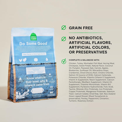 Open Farm, Grain-Free Dry Dog Food for Small Breeds, High-Protein Kibble, Sustainably & Ethically Sourced Ingredients, Non-GMO Veggies & Superfoods, Chicken & Turkey Recipe for Small Dogs, 4lb Bag
